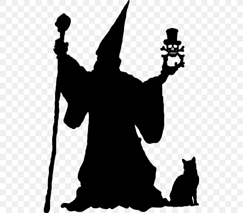 Magician Silhouette Wizard Clip Art, PNG, 524x720px, Magician, Art, Artwork, Black And White, Fictional Character Download Free
