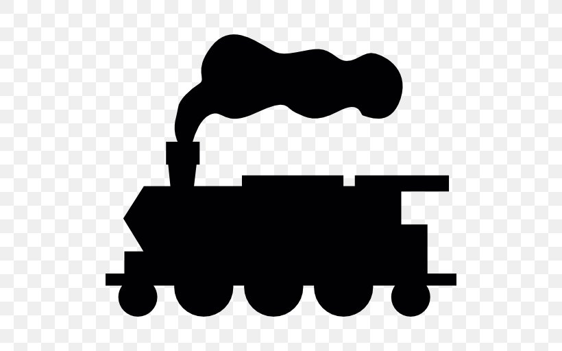 Rail Transport Train Tram Steam Locomotive, PNG, 512x512px, Rail Transport, Area, Black, Black And White, Brand Download Free