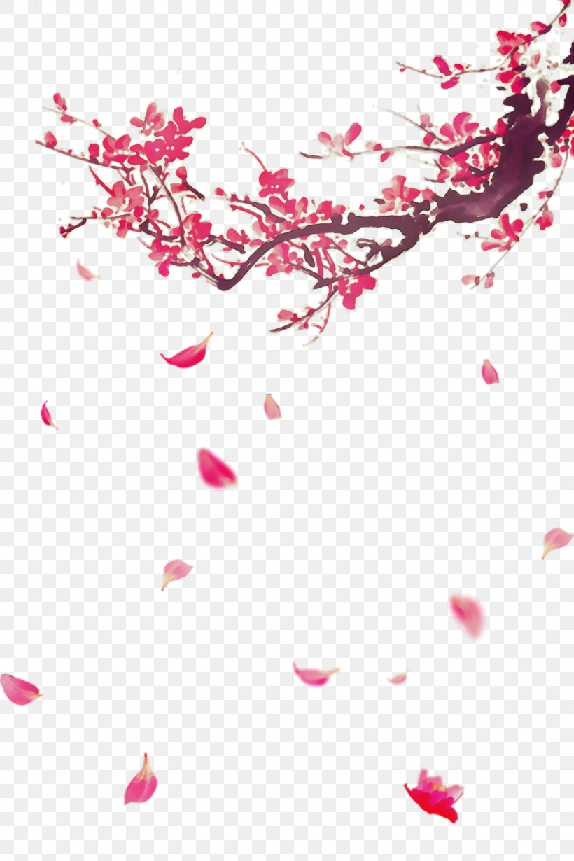 Cherry Blossom, PNG, 1600x2400px, Watercolor, Blossom, Branch, Cherry Blossom, Flower Download Free