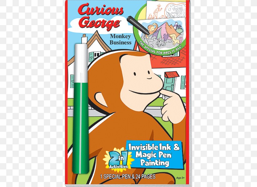 Curious George Invisible Ink Pens Painting, PNG, 596x596px, Curious George, Area, Business, Fiction, Food Download Free