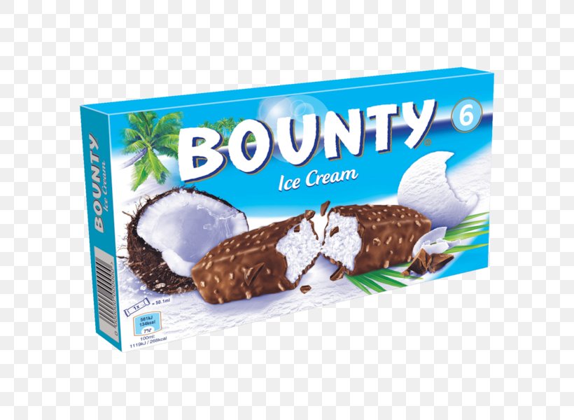Bounty Ice Cream Twix Chocolate Bar Mars, PNG, 600x600px, Bounty, Chocolate Bar, Confectionery, Dairy Product, Flavor Download Free