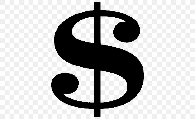 Currency Symbol Dollar Sign Money Clip Art, PNG, 500x500px, Currency Symbol, Black And White, Budget, Currency, Dollar Download Free