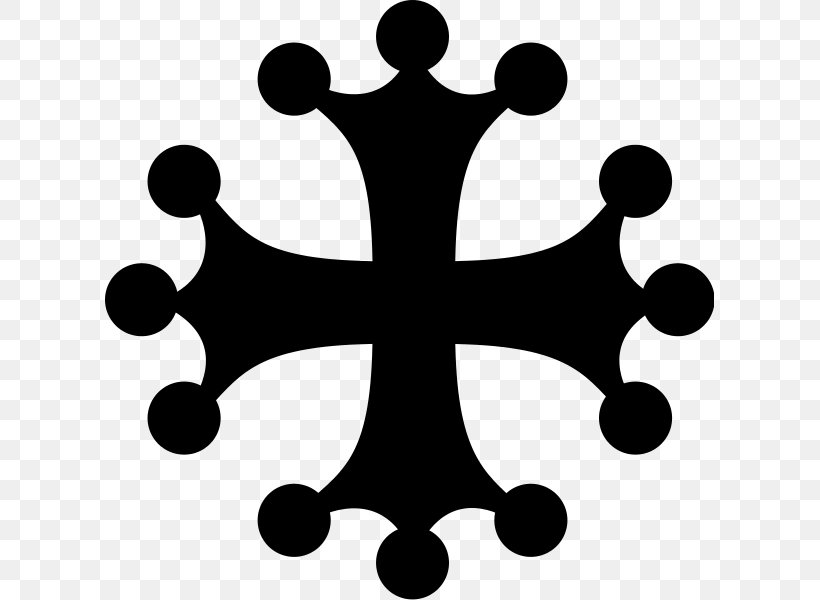 Occitan Cross Symbol Christian Cross Heraldry, PNG, 609x600px, Cross, Artwork, Black And White, Catharism, Christian Cross Download Free
