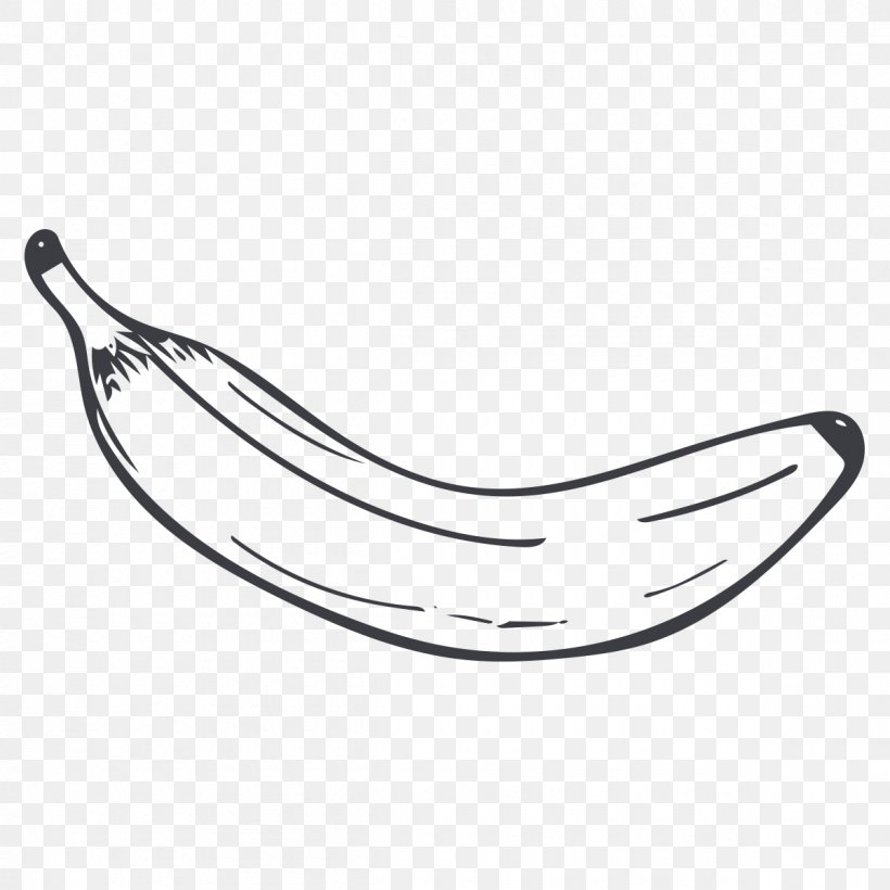 Black And White Fruit Banana, PNG, 1200x1200px, Black And White, Auglis, Banana, Black, Cartoon Download Free