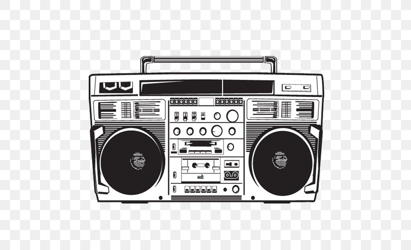 Boombox Drawing Stereophonic Sound, PNG, 500x500px, Boombox, Drawing, Electronic Instrument, Electronics, Media Player Download Free