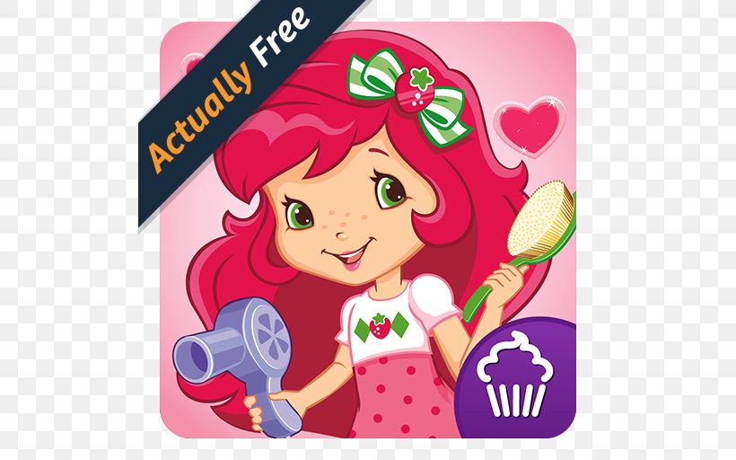 Beauty Parlour Strawberry Shortcake Food Fair Hairstyle, PNG, 512x512px, Watercolor, Cartoon, Flower, Frame, Heart Download Free