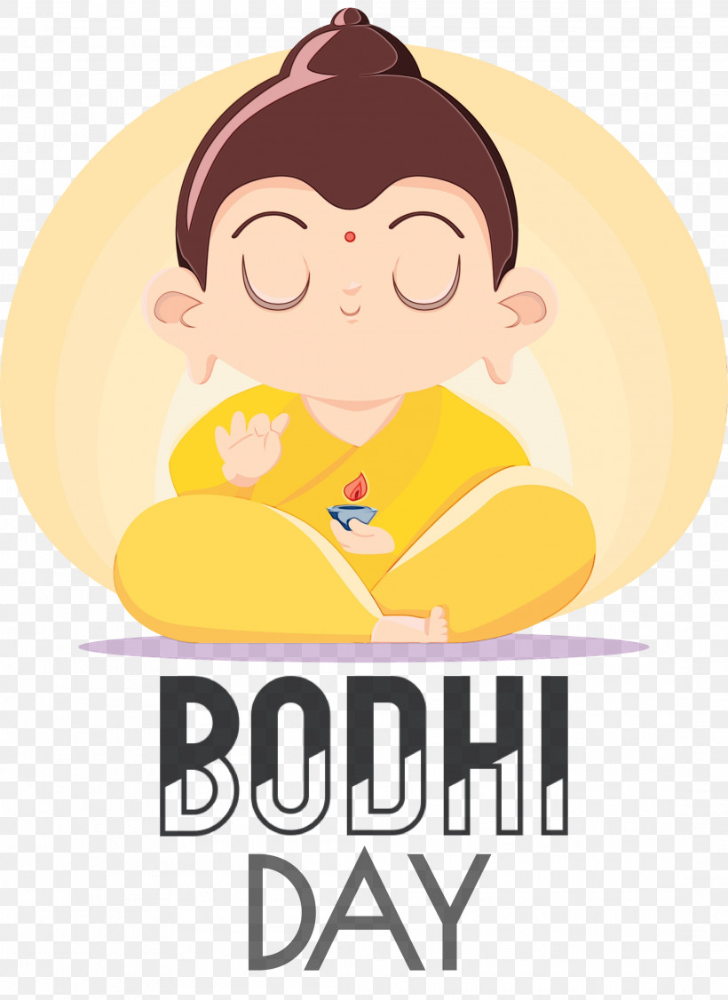 Cartoon Logo Smile Yellow Happiness, PNG, 2183x3000px, Bodhi Day, Behavior, Bodhi, Cartoon, Happiness Download Free