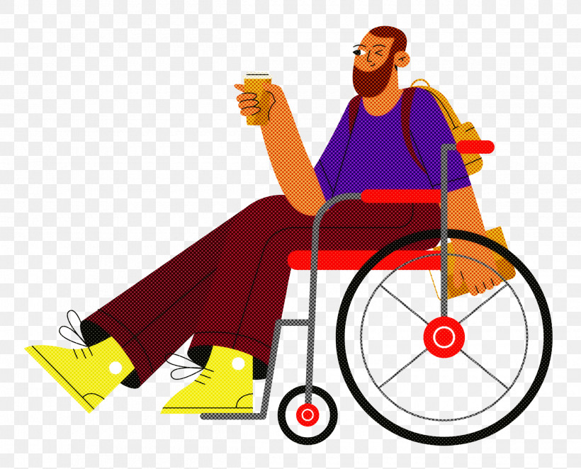 Sitting On Wheelchair Wheelchair Sitting, PNG, 2500x2019px, Wheelchair, Beautym, Behavior, Cartoon, Health Download Free