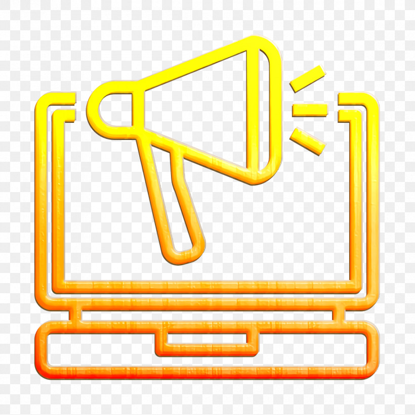 Advertising Icon Laptop Icon, PNG, 1160x1162px, Advertising Icon, Laptop Icon, Line, Text, Yellow Download Free