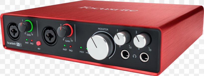 Focusrite Scarlett 6i6 2nd Gen Microphone Focusrite Scarlett Solo 2nd Gen Audio, PNG, 1200x453px, Focusrite Scarlett 6i6 2nd Gen, Adat, Audio, Audio Equipment, Electronic Device Download Free