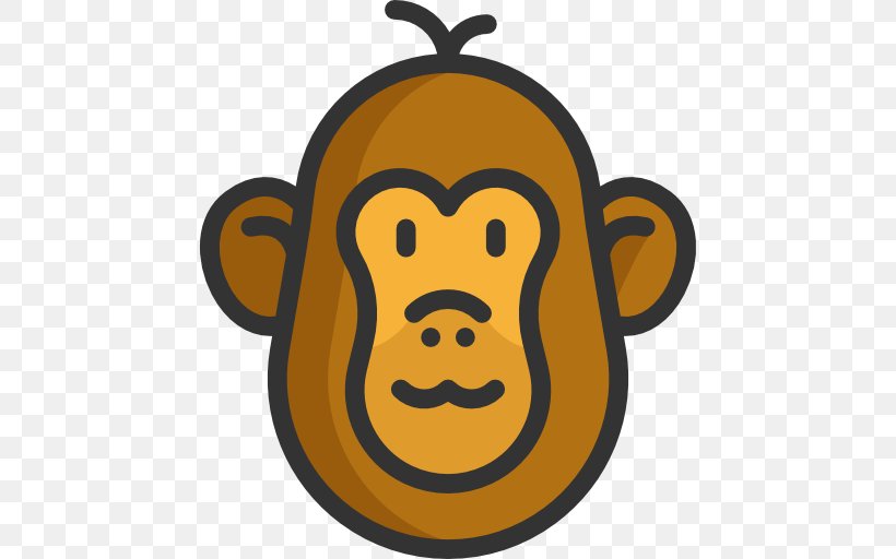 Primate Smiley Monkey Clip Art, PNG, 512x512px, Primate, Animal, Carnivoran, Mammal, Monkey Download Free