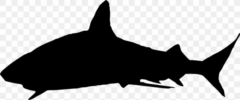 Great White Shark Silhouette Clip Art, PNG, 850x357px, Shark, Art, Black And White, Cartilaginous Fish, Cat Download Free