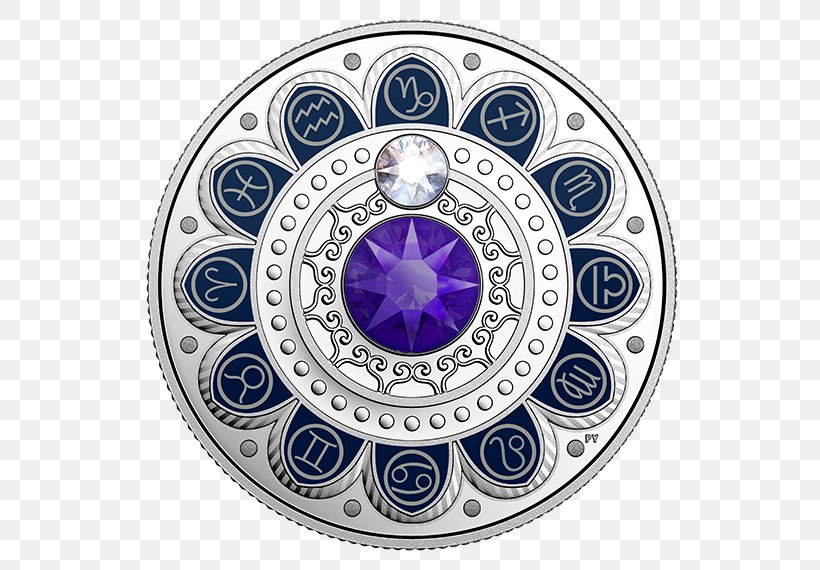 Zodiac Astrological Sign Silver Coin Aquarius, PNG, 570x570px, Zodiac, Aquarius, Aries, Astrological Sign, Canadian Silver Maple Leaf Download Free