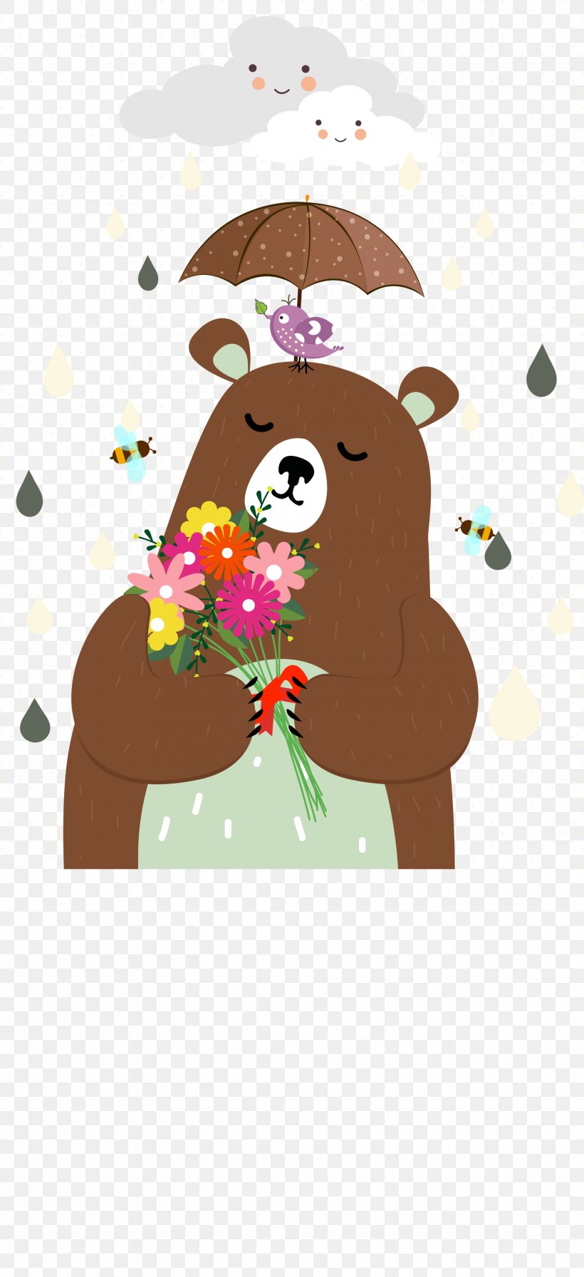 Brown Bear Animal Illustration, PNG, 1920x4199px, Bear, Animal, Art, Bird, Brown Bear Download Free