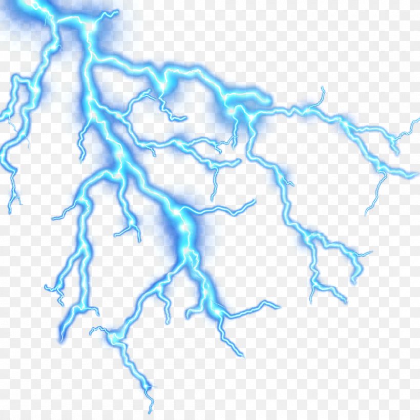 Lightning Thunder Icon, PNG, 1000x1000px, Lightning, Blue, Electric Blue, Organism, Pattern Download Free