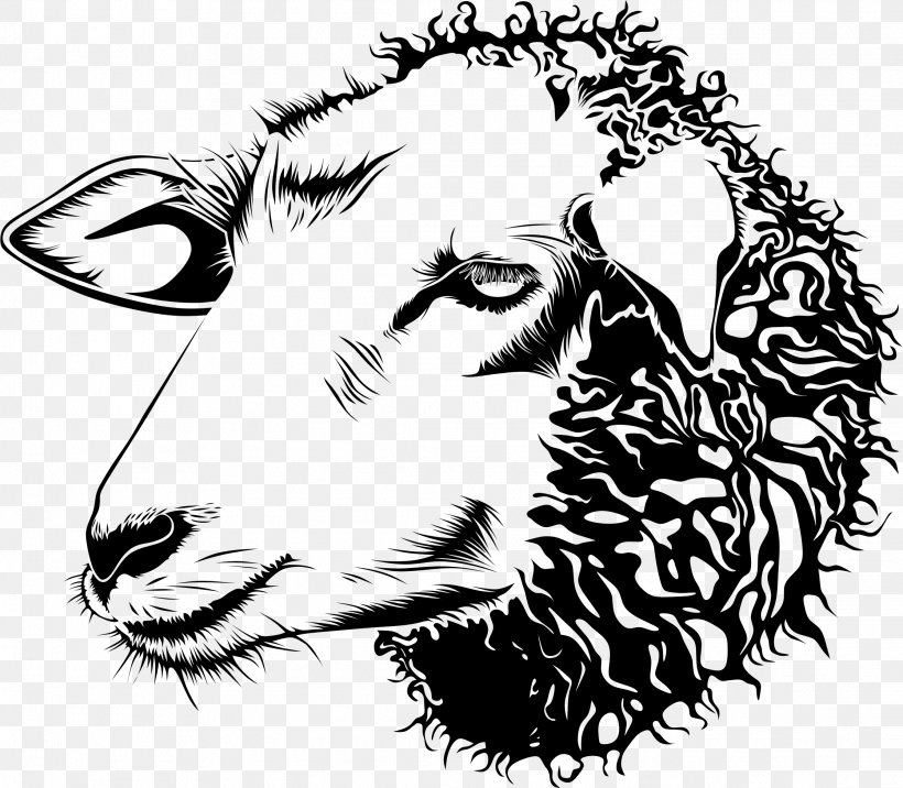 Cotswold Sheep Goat Line Art Drawing Clip Art, PNG, 2234x1952px, Cotswold Sheep, Art, Artwork, Big Cats, Black And White Download Free