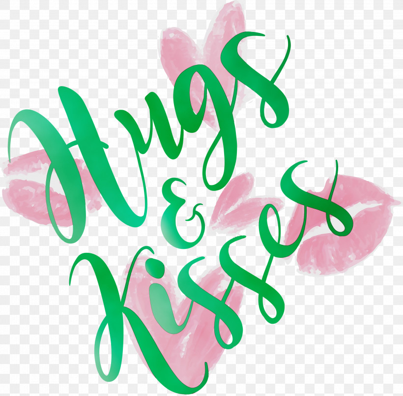 Text Green Font Pink Calligraphy, PNG, 3000x2947px, Valentines Day, Calligraphy, Green, Hugs And Kisses, Logo Download Free