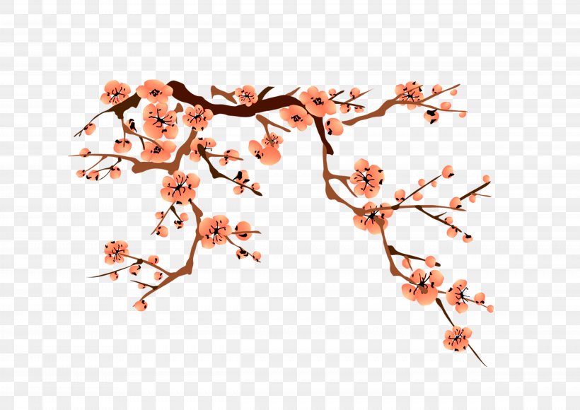 Plum Blossom Inkstick, PNG, 4961x3510px, Plum Blossom, Birdandflower Painting, Blossom, Branch, Cherry Blossom Download Free