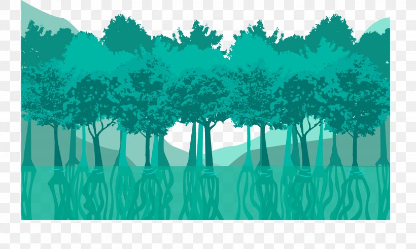 Euclidean Vector Illustration, PNG, 3289x1971px, Tree, Animation, Aqua, Grass, Green Download Free