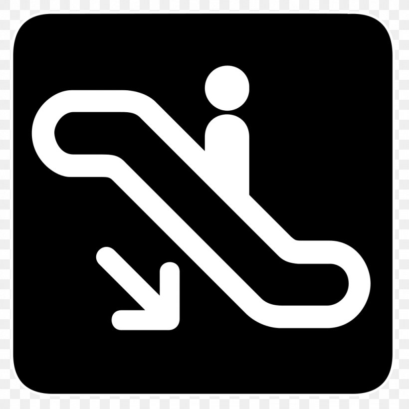 Escalator Symbol Stairs Clip Art, PNG, 1024x1024px, Escalator, Area, Black And White, Brand, Elevator Download Free