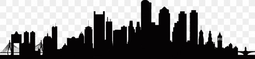 Boston Skyline Wall Decal, PNG, 1300x302px, Boston, Black And White, City, Cityscape, Metropolis Download Free