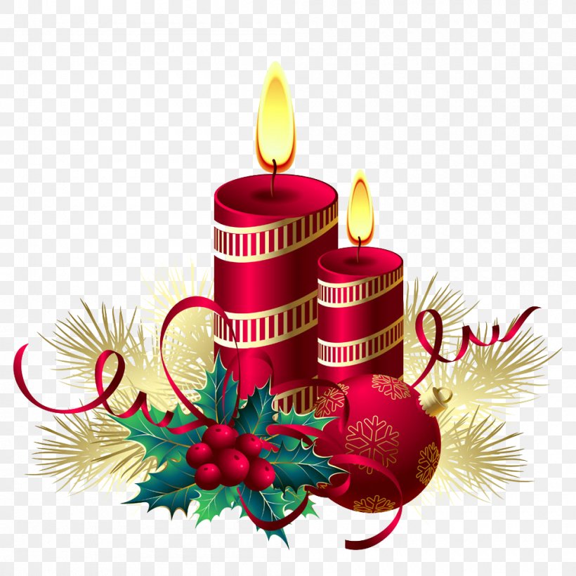 Christmas Decoration Candle New Year Clip Art, PNG, 1000x1000px, Christmas, Candle, Christmas Decoration, Christmas Ornament, Christmas Tree Download Free