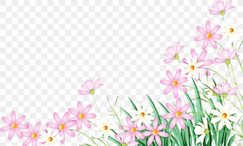 Pink Flower Cartoon, PNG, 1200x720px, Watercolor, Daisy, Drawing, Floral Design, Flower Download Free