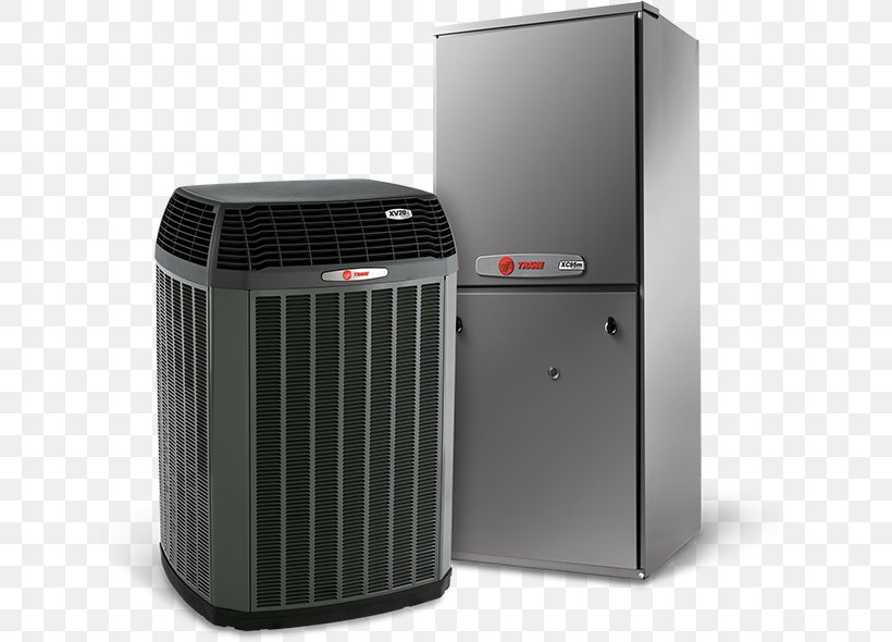 Furnace Trane Air Conditioning Seasonal Energy Efficiency Ratio HVAC, PNG, 651x590px, Furnace, Air Conditioning, Air Handler, Central Heating, Condenser Download Free