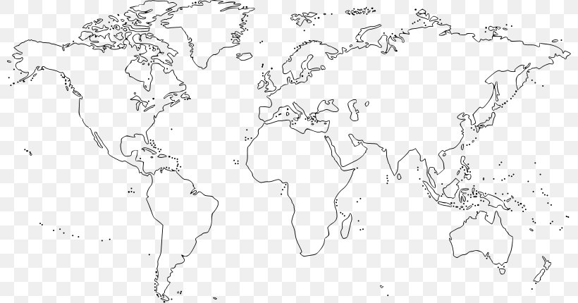 World Map Clip Art, PNG, 800x430px, World, Area, Artwork, Black And White, Drawing Download Free