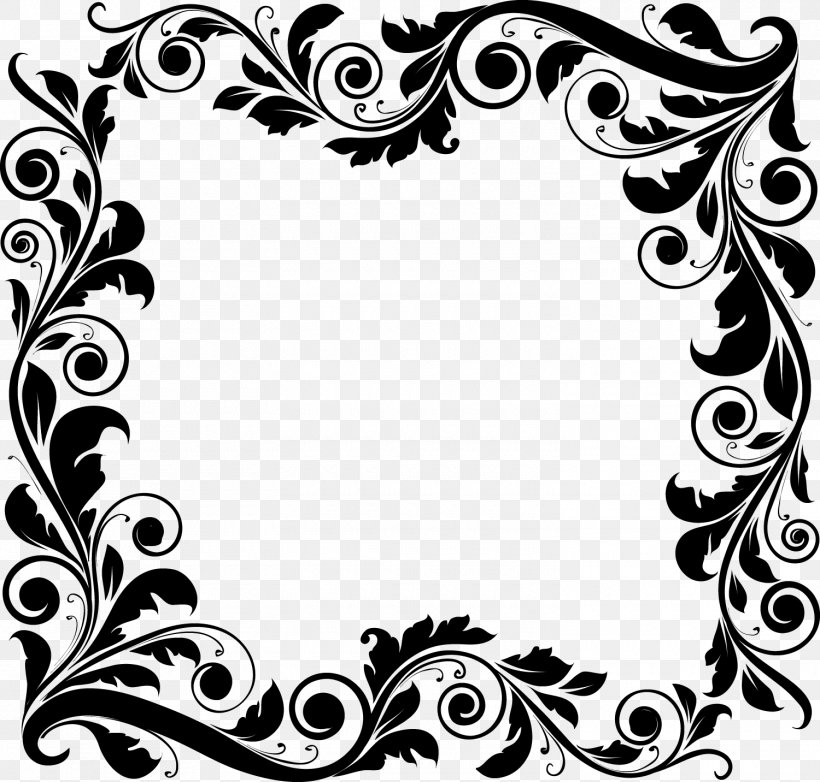 Graphic Design Frame, PNG, 1500x1432px, Picture Frames, Arabesque, Blackandwhite, Drawing, Floral Design Download Free