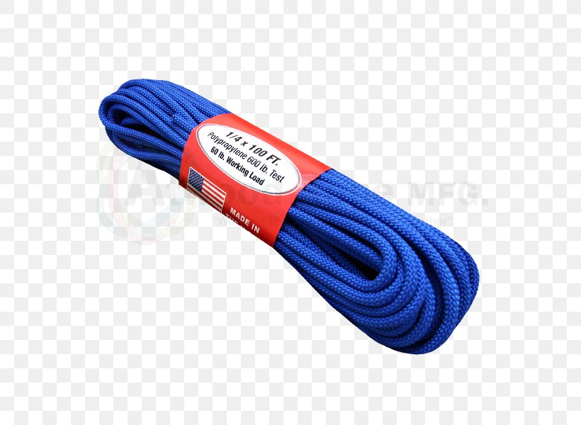 Rope Polypropylene Parachute Cord Arborist, PNG, 600x600px, Rope, Arborist, Blue, Color, Electric Blue Download Free