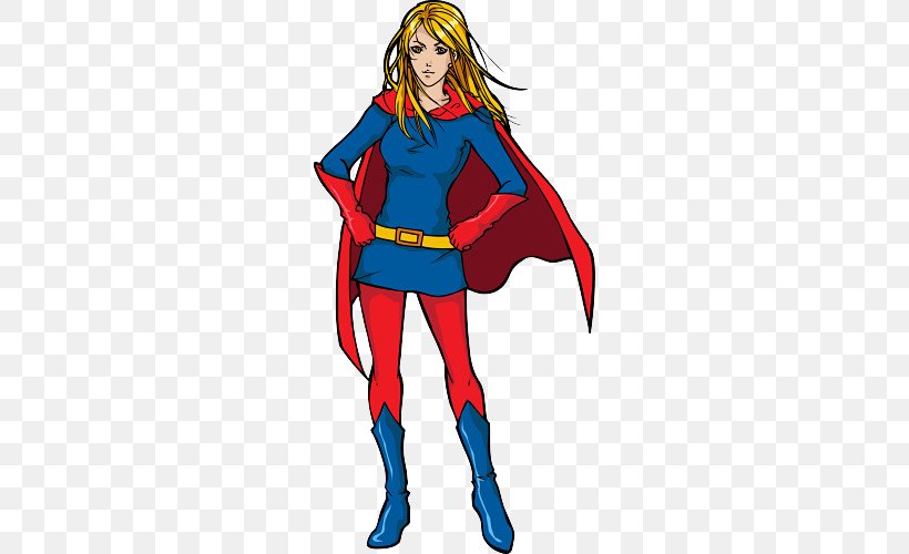 Superhero Woman Supergirl Clip Art, PNG, 500x500px, Watercolor, Cartoon, Flower, Frame, Heart Download Free