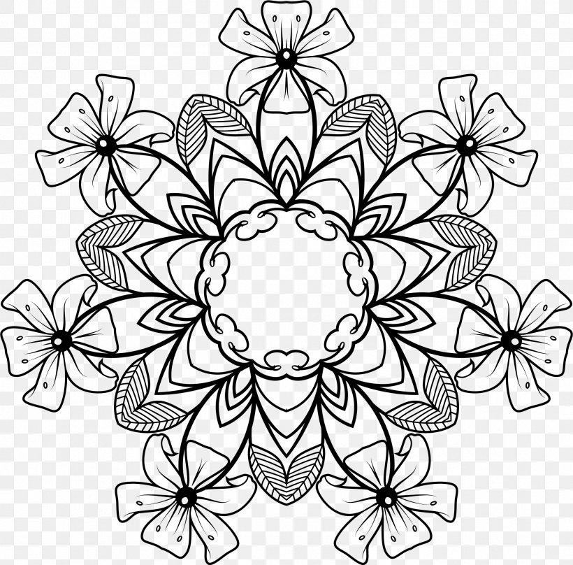 Floral Design Black And White Flower Clip Art, PNG, 2374x2341px, Floral Design, Art, Black And White, Decorative Arts, Flora Download Free