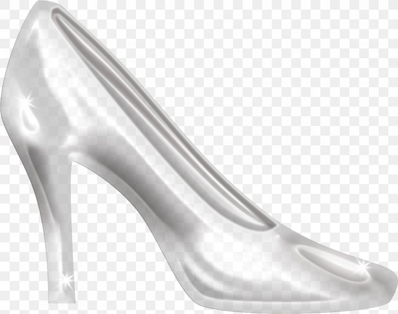 Slipper Cinderella High-heeled Footwear Shoe, PNG, 1214x960px, Slipper, Basic Pump, Black And White, Cinderella, Designer Download Free