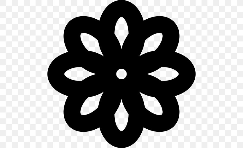Flower Floral Design Symbol Clip Art, PNG, 500x500px, Flower, Black And White, Floral Design, Floral Symmetry, Monochrome Photography Download Free