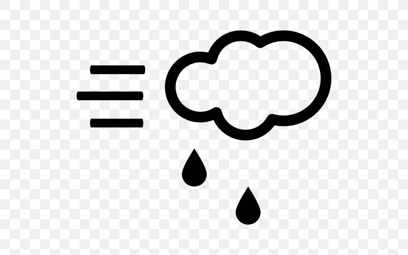 Rain Wind Cloud Wet Season Weather Forecasting, PNG, 512x512px, Rain, Area, Black, Black And White, Brand Download Free