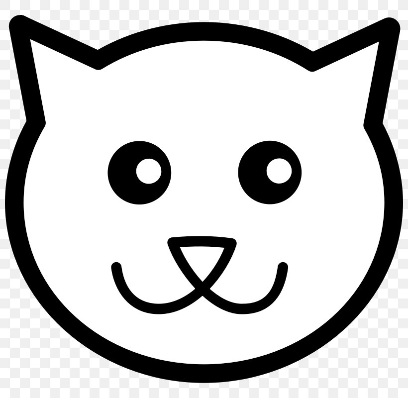 Cat Kitten Face Clip Art, PNG, 800x800px, Cat, Black, Black And White, Black  Cat, Cartoon Download