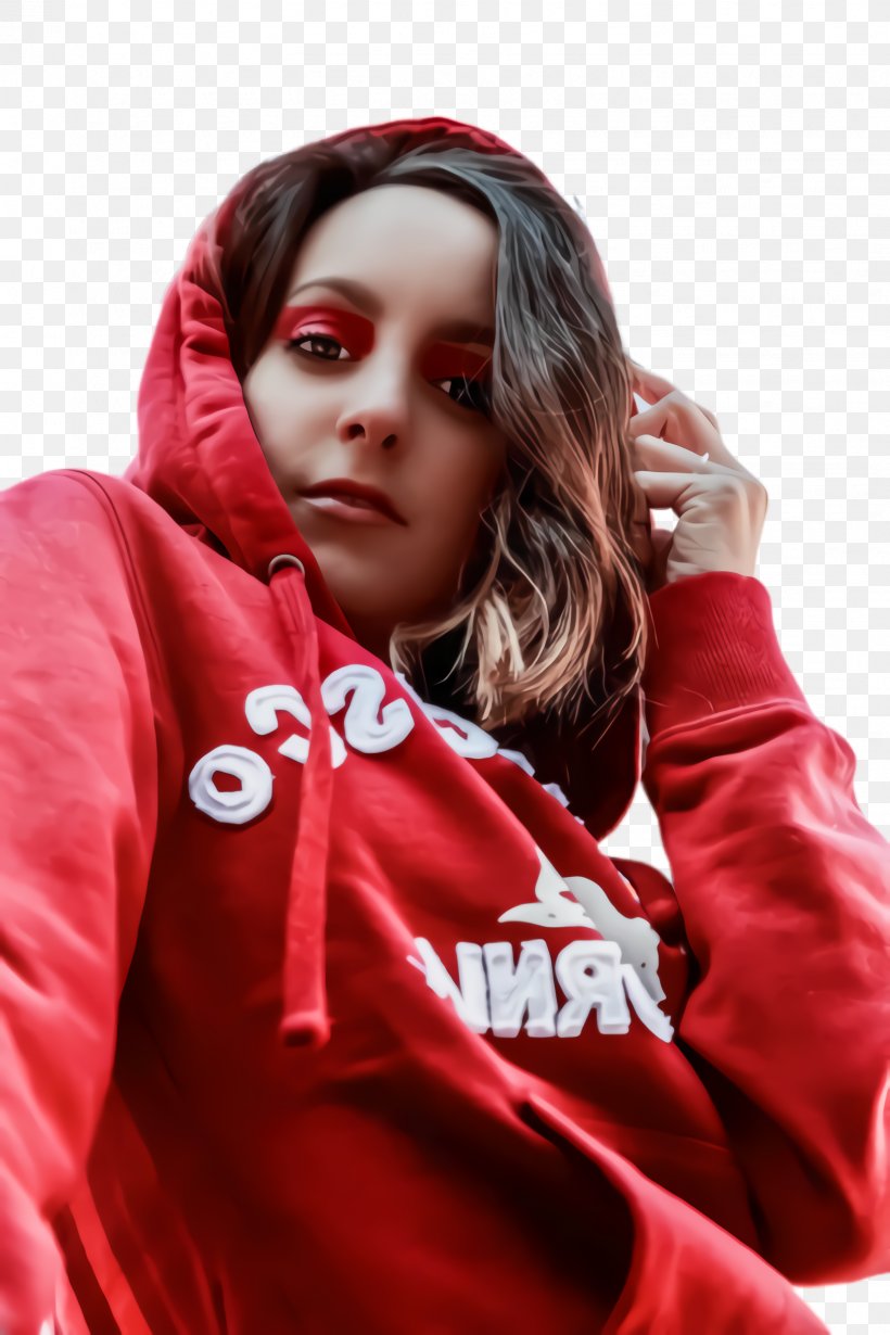 Red Beauty Outerwear Hoodie Long Hair, PNG, 1632x2448px, Red, Beauty, Hoodie, Jacket, Long Hair Download Free