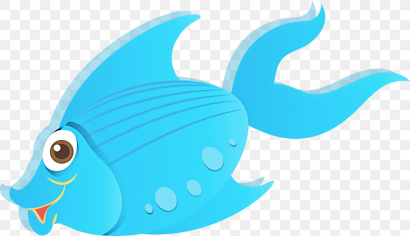 Fish Fish Aqua Cartoon Turquoise, PNG, 3000x1727px, Fish, Animal Figure, Aqua, Blue Whale, Cartoon Download Free