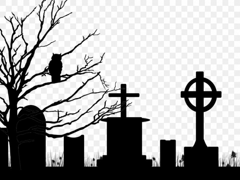 Cemetery Grave Clip Art, PNG, 900x675px, Cemetery, Art, Black And White, Branch, Grave Download Free