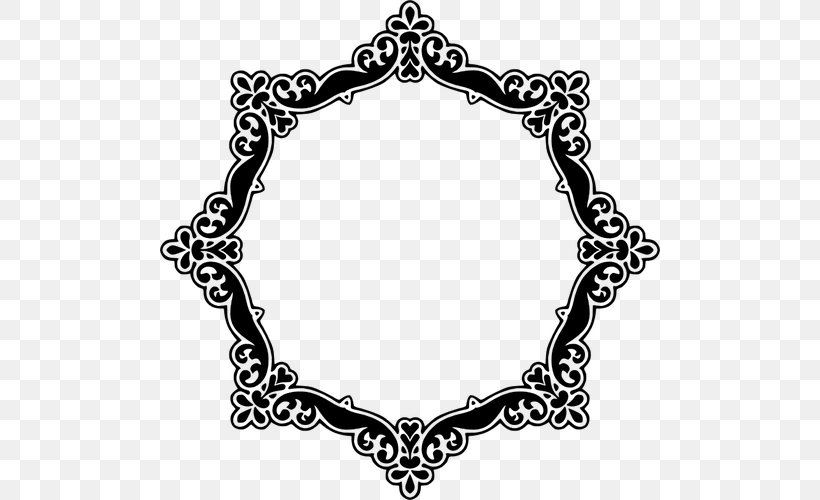 Picture Frames Clip Art, PNG, 500x500px, Picture Frames, Art Deco, Black And White, Body Jewelry, Decorative Arts Download Free