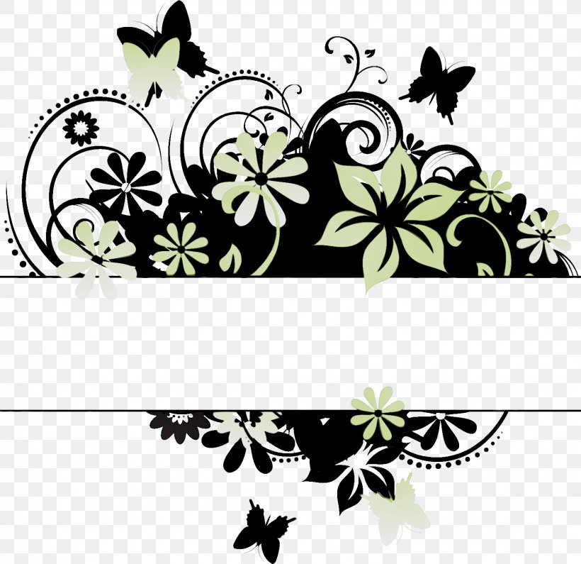 Black-and-white Leaf Stencil Plant Flower, PNG, 1554x1507px, Watercolor, Blackandwhite, Flower, Leaf, Paint Download Free