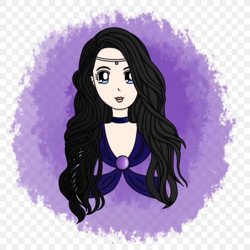 Black Hair Cartoon Violet Homo Sapiens, PNG, 1024x1024px, Watercolor, Cartoon, Flower, Frame, Heart Download Free