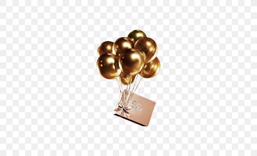 Balloon Gold, PNG, 500x500px, Balloon, Brass, Gift, Gold, Material Download Free