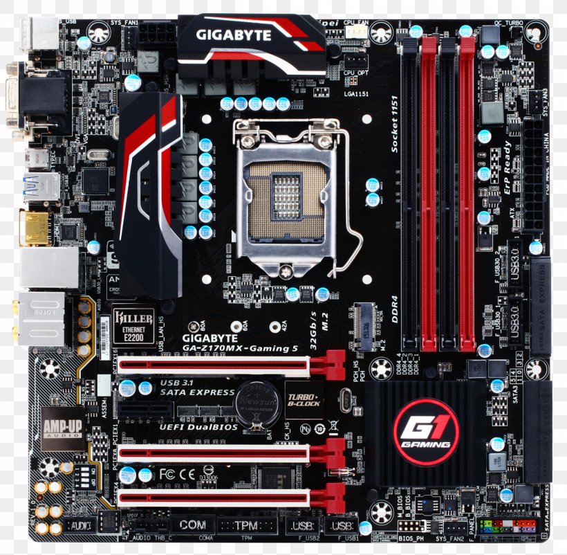 Socket AM4 Motherboard Gigabyte Technology MicroATX Gigabyte GA-Z170MX-Gaming 5, PNG, 1207x1181px, Socket Am4, Atx, Central Processing Unit, Chipset, Computer Download Free