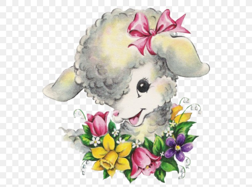 Floral Design Easter Holiday Greeting & Note Cards Sheep, PNG, 571x608px, Floral Design, Art, Christmas, Cut Flowers, Easter Download Free