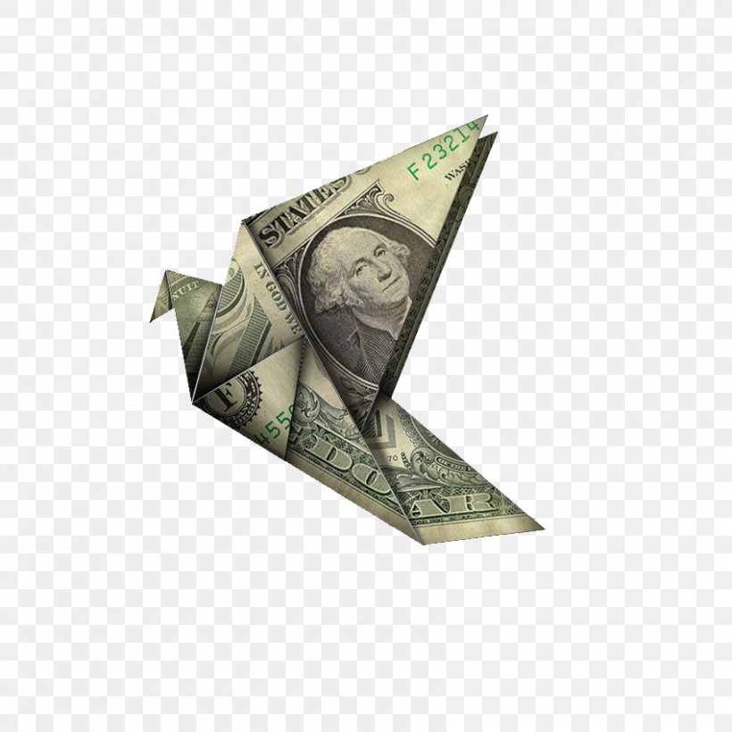 Bird Paper Awesome Origami.[ United States One-dollar Bill, PNG, 850x850px, Bird, Awesome Origami, Banknote, Craft, Dobradura Download Free