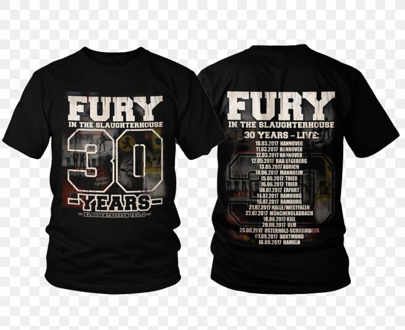 T-shirt Clothing Sleeve Top Fury In The Slaughterhouse, PNG, 1200x979px, 2017, Tshirt, Active Shirt, Band, Black Download Free