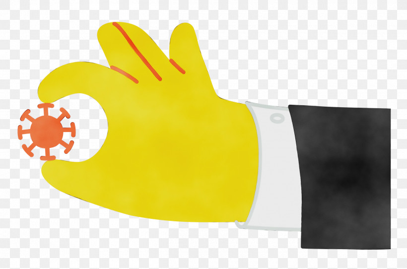 Safety Glove Glove Yellow Meter Font, PNG, 2500x1655px, Watercolor, Glove, Hm, Meter, Paint Download Free