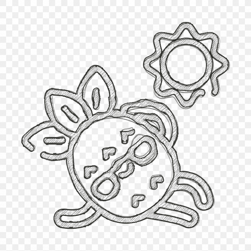 Sun Icon Sunbathing Icon Pineapple Character Icon, PNG, 1246x1250px, Sun Icon, Blackandwhite, Circle, Coloring Book, Drawing Download Free